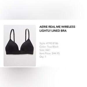 Aerie Real Me Wirefree Lightly Lined Bra - Black